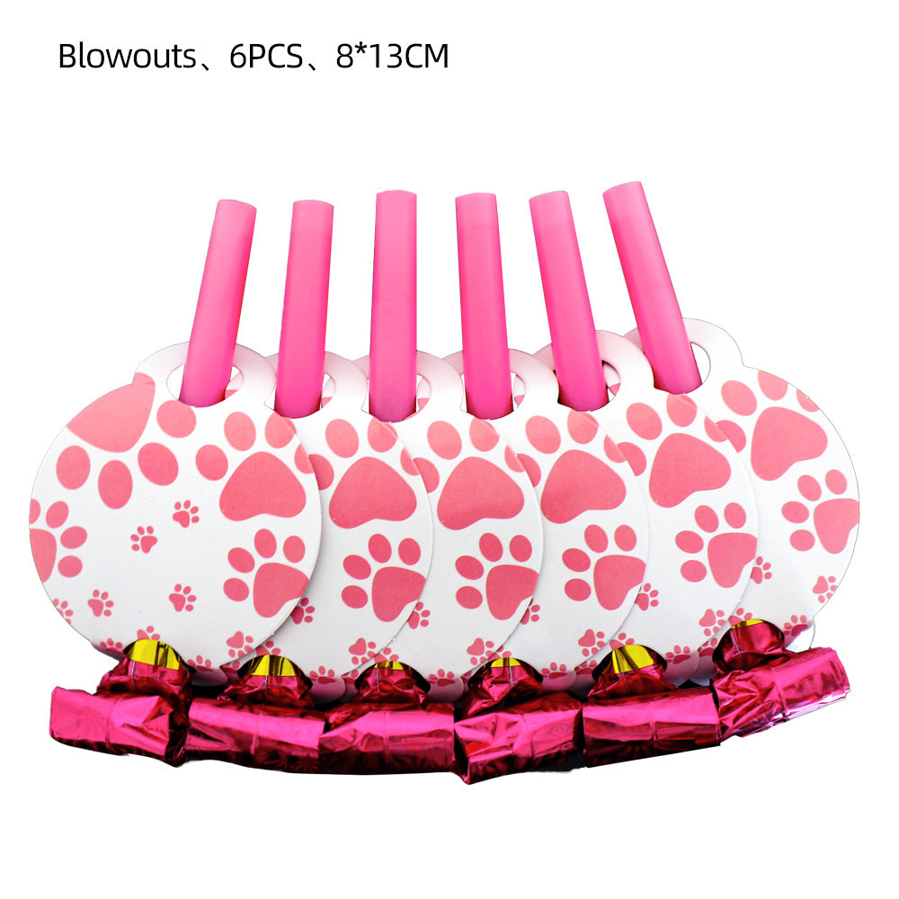 Birthday Party Decoration Dog Paw Party Tableware Set